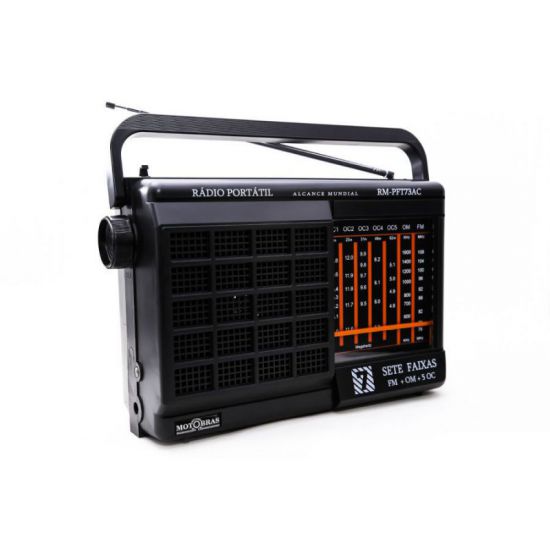 Rádio Portátil Motobras RM-PFT73AC - AM/FM, 1000W de Potência - Preto