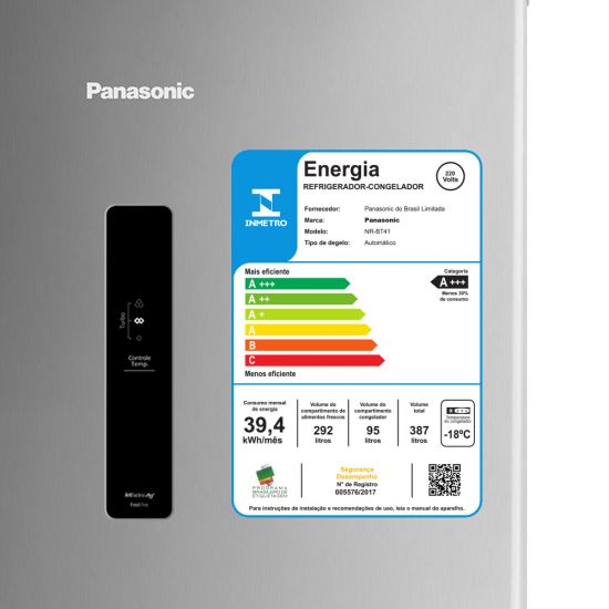 Geladeira Panasonic A+++ NR-BT41 - Turbo Freezer, Duplex, Frost